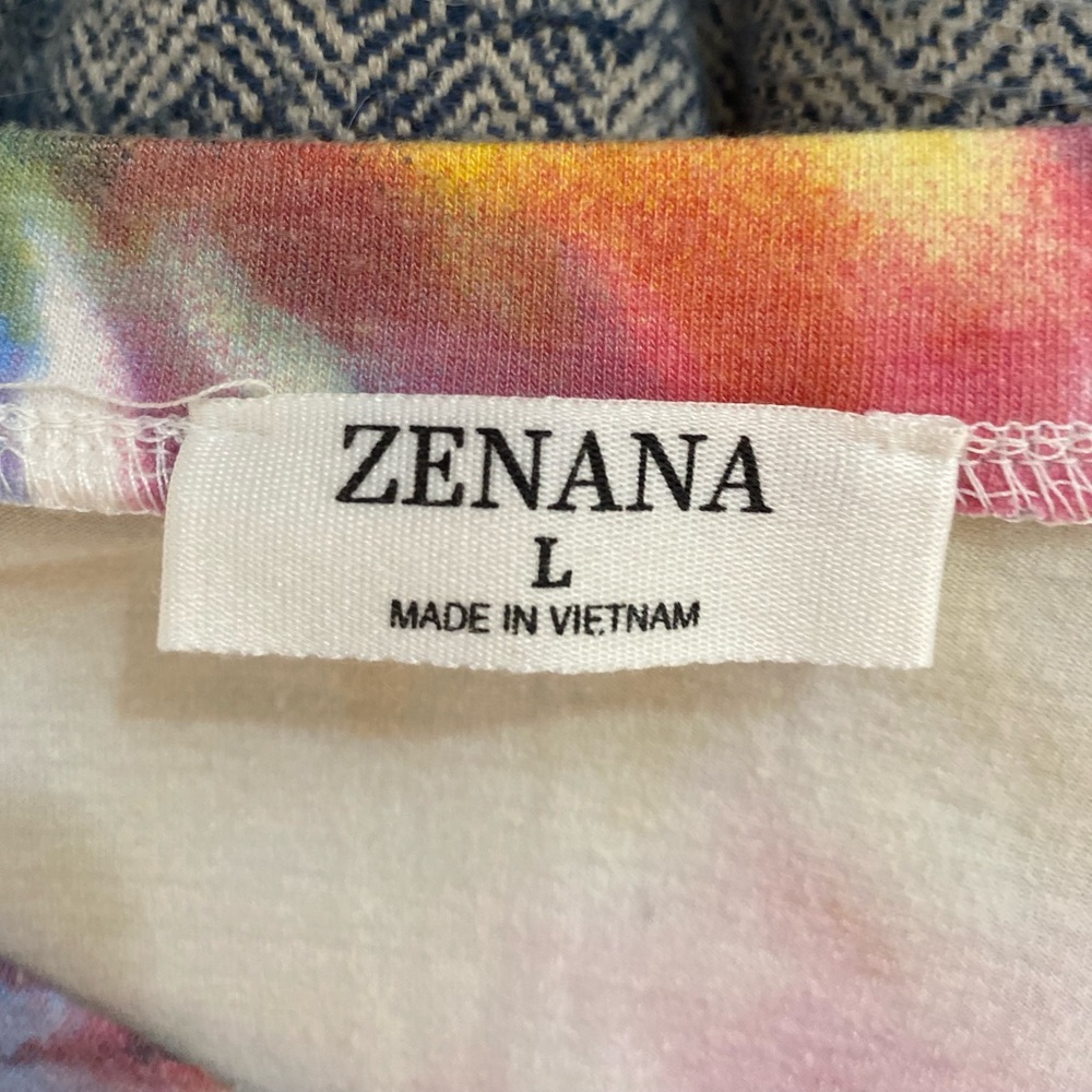 Zenna tie-dyed short cuffed-sleeve top
